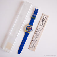 1993 Swatch Juguete de estaño GK155 reloj | Cuadro y papel esqueleto dial Swatch