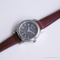Jahrgang Timex Büro Uhr für sie | Schwarzes Zifferblatt Armbanduhr