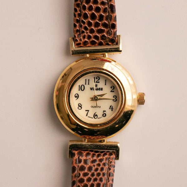 Gold-tone Vintage Visage Watch | Vintage Quartz Watch for Women