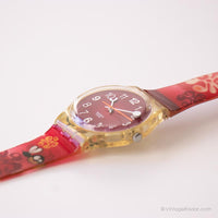 2003 Swatch GE100 Buzzin alrededor reloj | Rojo vintage Swatch Caballero