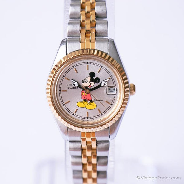 Dos tonos Lorus V827 1164 R2 Mickey Mouse reloj para mujeres