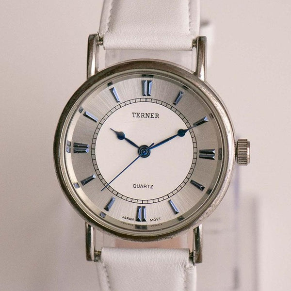 Orologio Vintage Terner Quartz per uomini | Grande orologio da tono d'argento per lui