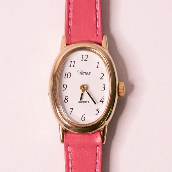 Tiny Timex Watch for Women with Pink Leather Watch Strap