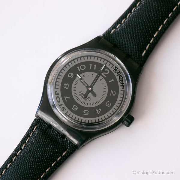 1993 Swatch SSM101 Black Deco Watch | كلاسيكي Swatch ساعة التوقيف