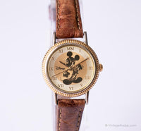Gold Coin Elegant Mickey Mouse Seiko Watch Roman Numerals
