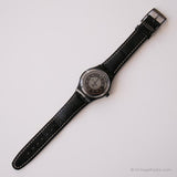 1993 Swatch SSM101 Deco negro reloj | Antiguo Swatch Cronógrafo