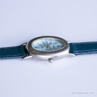 Antike Wagen von Timex Uhr für sie | Blaue Damen Uhr