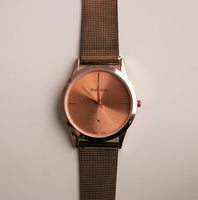 Quartz Womage en or rose vintage montre | Grande montre-bracelet pour les femmes