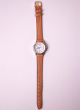 Vintage femminile Timex Orologio indiglo su un cinturino in pelle marrone