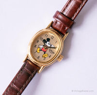Pequeño ovalado Disney Time Works Mickey Mouse reloj para ella