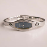 نغمة الفضة خمر Fossil ساعة المرأة | الأزرق Fossil F2 Tiny Watch