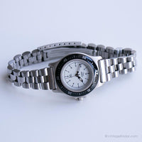 Black Bezel Timex Watch for Her | Stainless Steel Timex Indiglo Watch