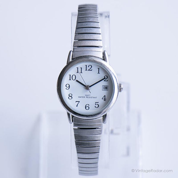 Vintage Date Wristwatch for Ladies | Elegant Stainless Steel Watch