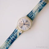 2005 Swatch GE162 BrandName montre | Bleu vintage Swatch Gant
