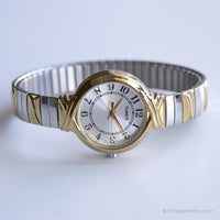 Vintage dos tonos Timex reloj para ella | Elegante reloj de pulsera de damas