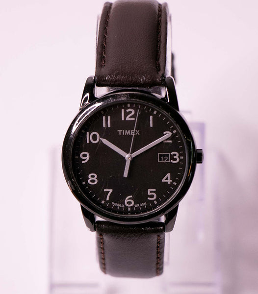 1990s Black Timex Indiglo Date Watch Black Dial Timex Watch