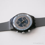 1991 Swatch SCN102 Silver Star Watch | Elegante vintage Swatch Chrono