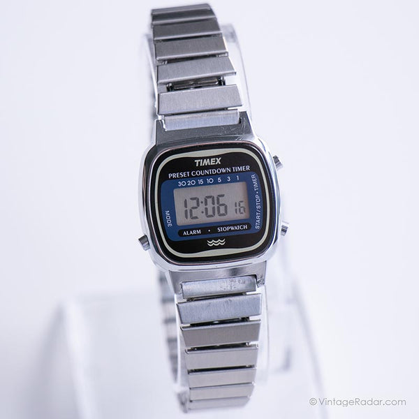 Vintage Digital Timex Watch for Ladies | Stainless Steel Wristwatch