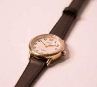 Small Timex Indiglo Watch for Women on a Brown Leather Strap