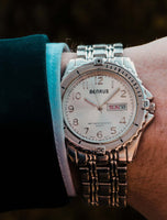 Silver-tone Benrus Dress Watch | BNW25419W Benrus Watch Unisex - Vintage Radar