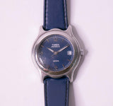 Damen Blaues Zifferblatt Timex Indiglo WR 30m Uhr Blau Lederband