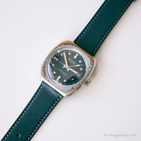Fecha de Sicura vintage reloj | Mecánico de tonos de plata rectangulares reloj