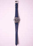 Damas dial azul Timex Indiglo WR 30m reloj Correa de cuero azul