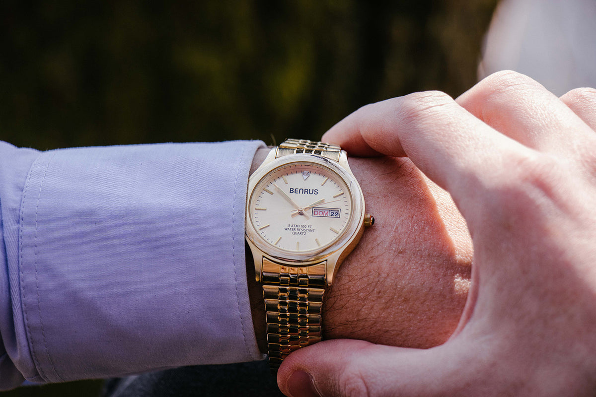 Gold-tone Benrus Watch for Men and Women | Luxury Benrus Watch ...