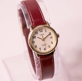 Alt Timex Indiglo Uhr für Frauen auf einem roten Lederband