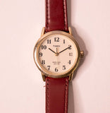 Alt Timex Indiglo Uhr für Frauen auf einem roten Lederband