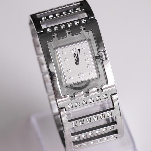 2005 swatch مربع براقة bangle subm103g watch عتيقة