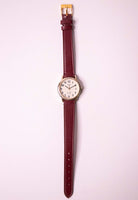 قديم Timex ساعة Indiglo للنساء على حزام من الجلد الأحمر