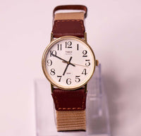 Elegant Timex Quarz Uhr mit großen Ziffern | 90S Gold-Ton Timex