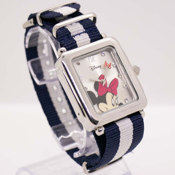 Minnie Mouse Orologio argento vintage | Quadrato quadrante Disney Guadare
