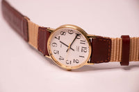 Elegante Timex Cuarzo reloj con grandes números | Tono de oro de los 90 Timex
