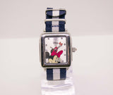 Minnie Mouse Tono plateado reloj Vintage | Dial cuadrado Disney reloj