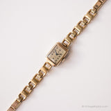Vintage Tiny Mechanical Uhr für Damen | Seltene 1950er Jahre Gold-Ton Uhr