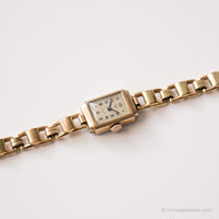 Piccolo orologio meccanico vintage per donne | Orologio tono d'oro raro degli anni '50