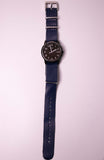 Negro de 35 mm Timex Fecha indiglo reloj para hombres y mujeres vintage