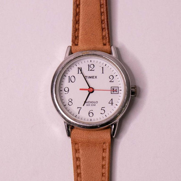 Blanco simple Timex Fecha indiglo reloj | Clásico de mujeres Timex reloj