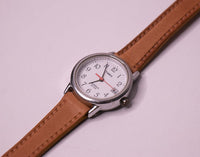 Einfach weiß Timex Indiglo -Datum Uhr | Damenklassiker Timex Uhr