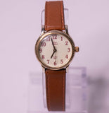 Or Timex Cuir indiglo montre | Petit or Timex Robe montre