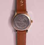 Gold Timex Indiglo Leder Uhr | Kleines Gold Timex Kleid Uhr