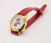 80s RARE Ladies Gold-tone Smurf Watch Vintage | The Smurfs Watch