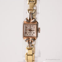 Vintage Mustang Mechanical Uhr | Winziger Gold-Ton Uhr für Damen