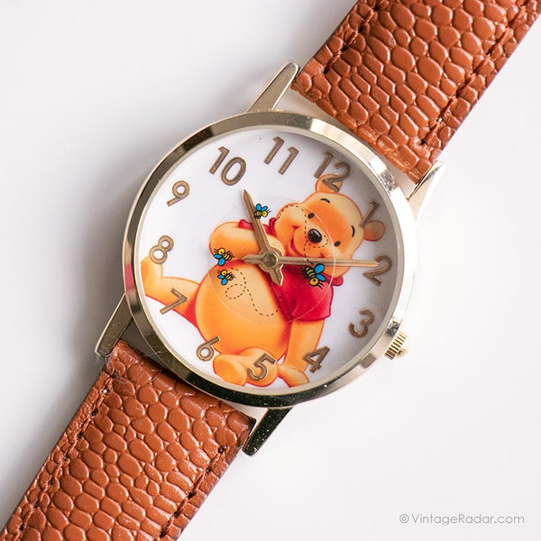 Vintage Gold-tone Winnie the Pooh Watch by Disney | Retro Collectible