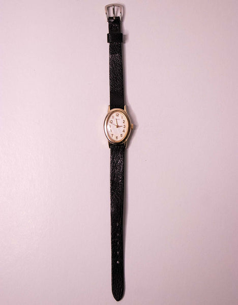Vintage Gold-Tone Timex Watch for Women | Oval-shaped Timex Wristwatch ...