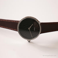 Vintage tiara mecánico reloj | Damas minimalistas de dial negro reloj