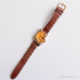 Antiguo Winnie the Pooh reloj por Timex | Correa de cuero trenzado reloj