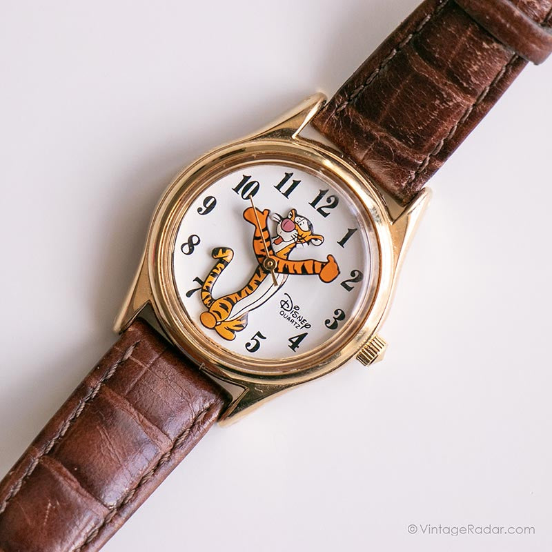 Vintage Gold-tone Tigger Watch | Disney Store Original Watch 